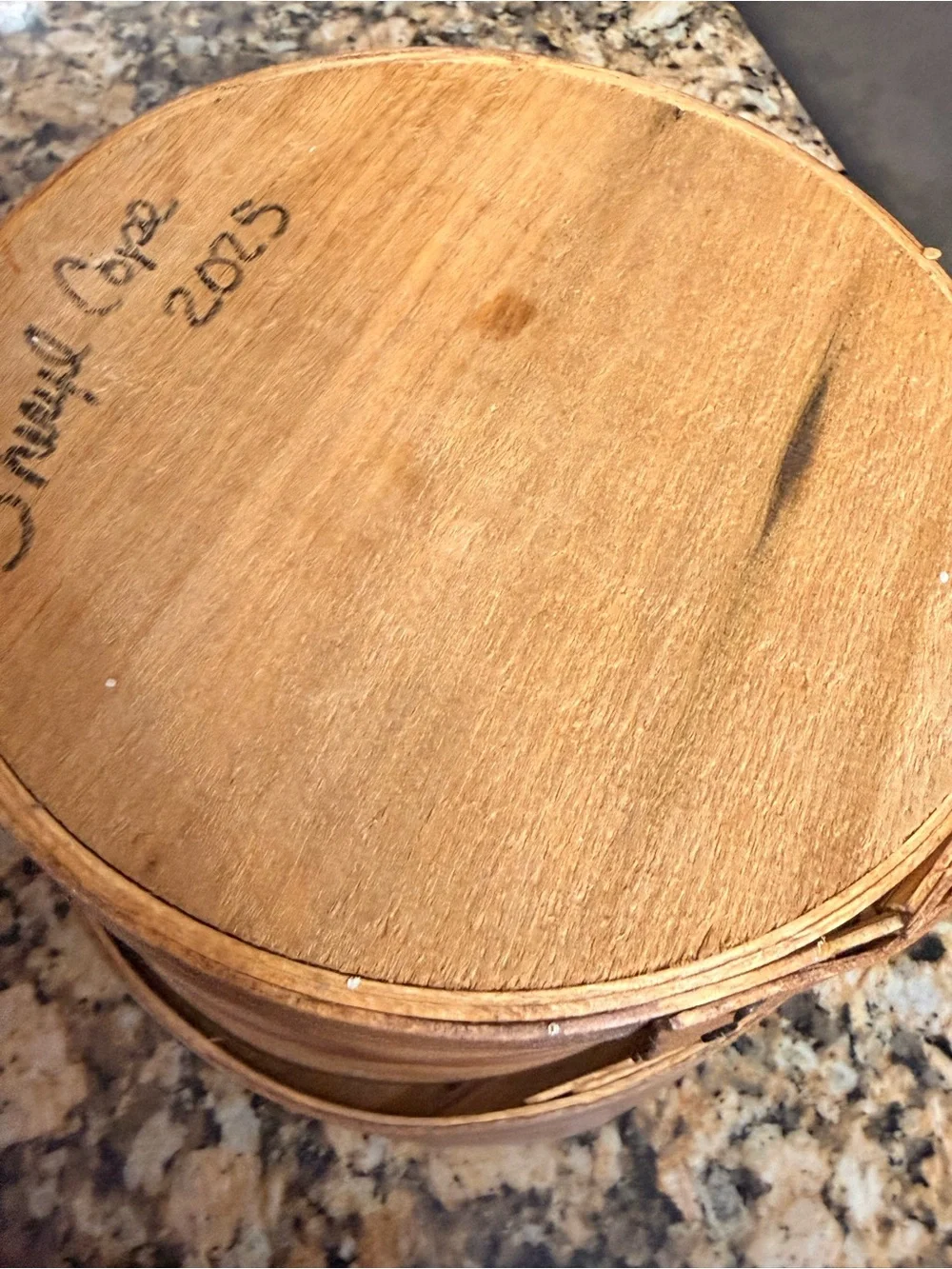 Wooden Baseball Themed Storage Box - Natural Brown